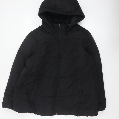 M&S Women’s Black Size 22 Hooded Shower Resistant Puffer Jacket