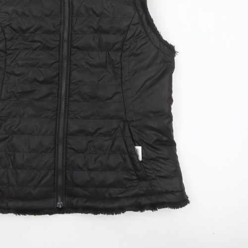 Original Women’s Black L Quilted Puffer Bodywarmer Fur Trim
