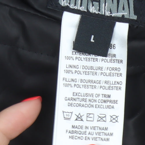 Original Women’s Black L Quilted Puffer Bodywarmer Fur Trim