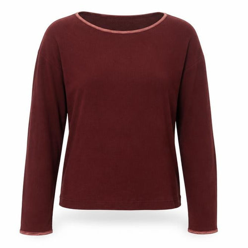 Hawkshead Women’s Brown M Ribbed Long Sleeve Basic Jersey T-Shirt