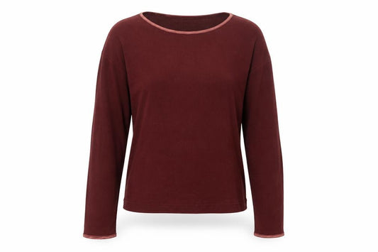 Hawkshead Women’s Brown M Ribbed Long Sleeve Basic Jersey T-Shirt