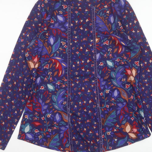 Country Rose Women’s Blue Floral Long Sleeve Blouse Size S