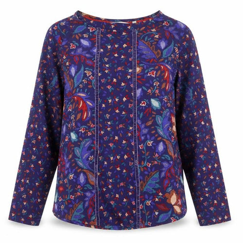Country Rose Women’s Blue Floral Long Sleeve Blouse Size S