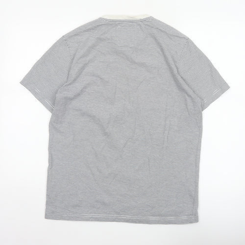 Crew Clothing Company Men’s M White Blue Stripe Cotton Crew Neck T-Shirt