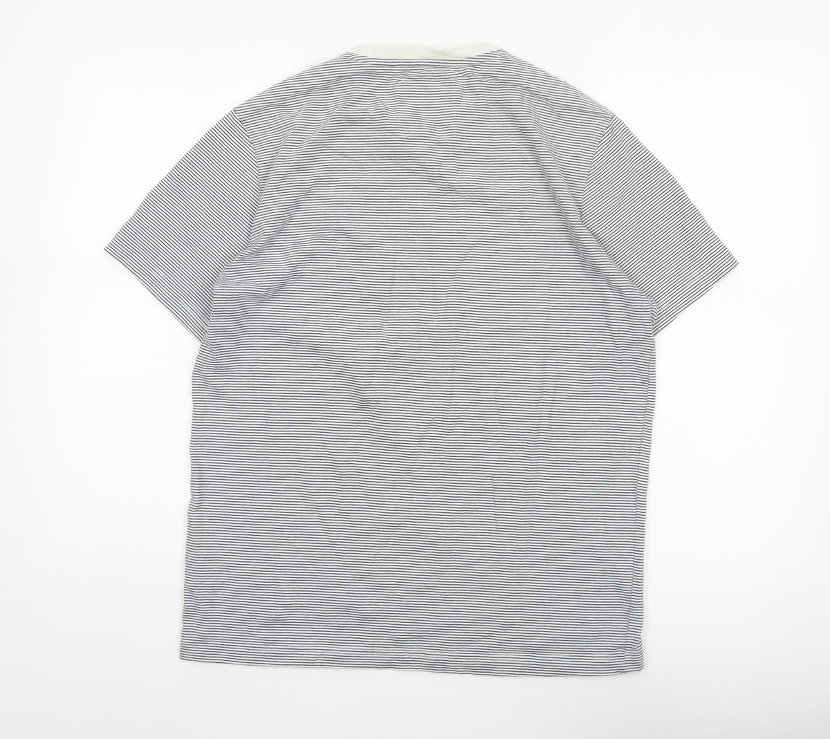 Crew Clothing Company Men’s M White Blue Stripe Cotton Crew Neck T-Shirt