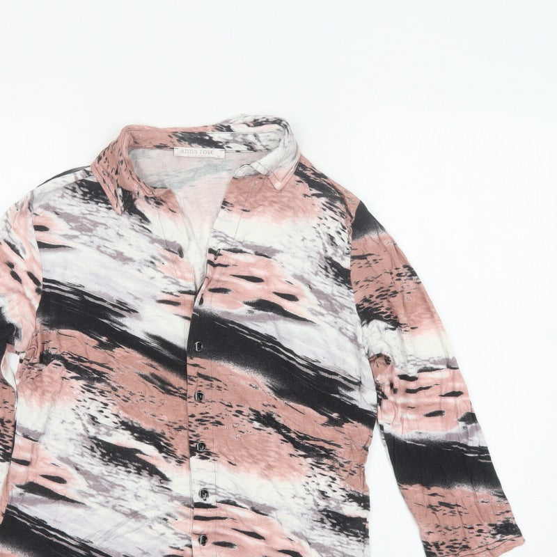 Additional view of Anna Rose Women’s Multicoloured M Abstract Print Collared Button-Up Blouse