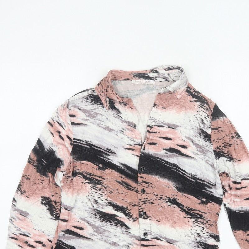 Additional view of Anna Rose Women’s Multicoloured M Abstract Print Collared Button-Up Blouse