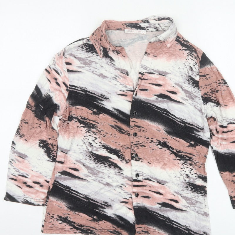 Additional view of Anna Rose Women’s Multicoloured M Abstract Print Collared Button-Up Blouse