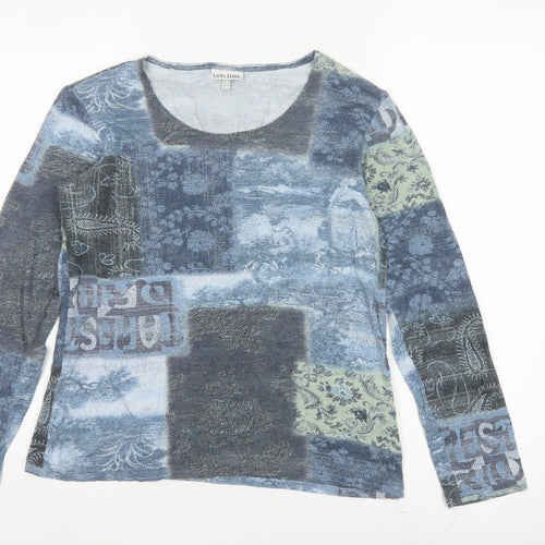 Laura Lebek Women Blue UK 12 Jersey Long Sleeve Scoop Neck T-Shirt
