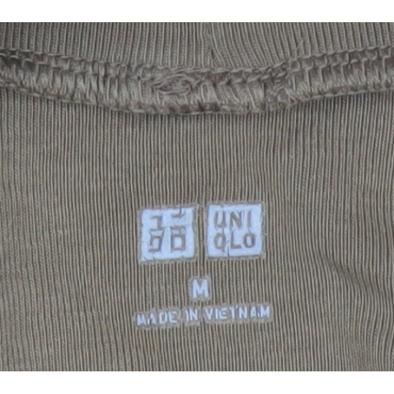 Uniqlo Women Brown M Basic Cotton Roll Neck Long Sleeve T-Shirt