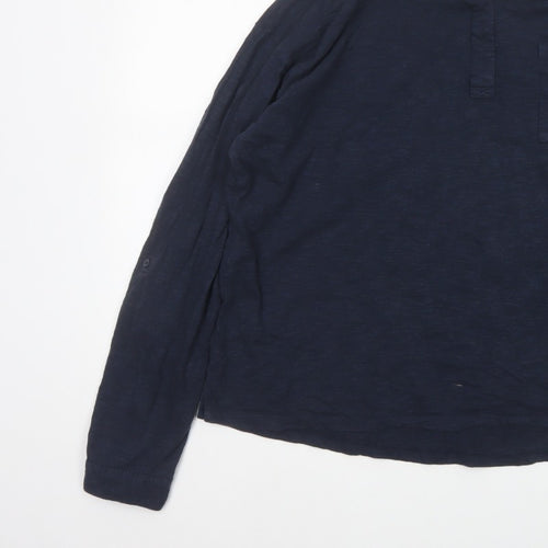 Fat Face Women Blue UK 14 Collared Long Sleeve Roll Tab Shirt