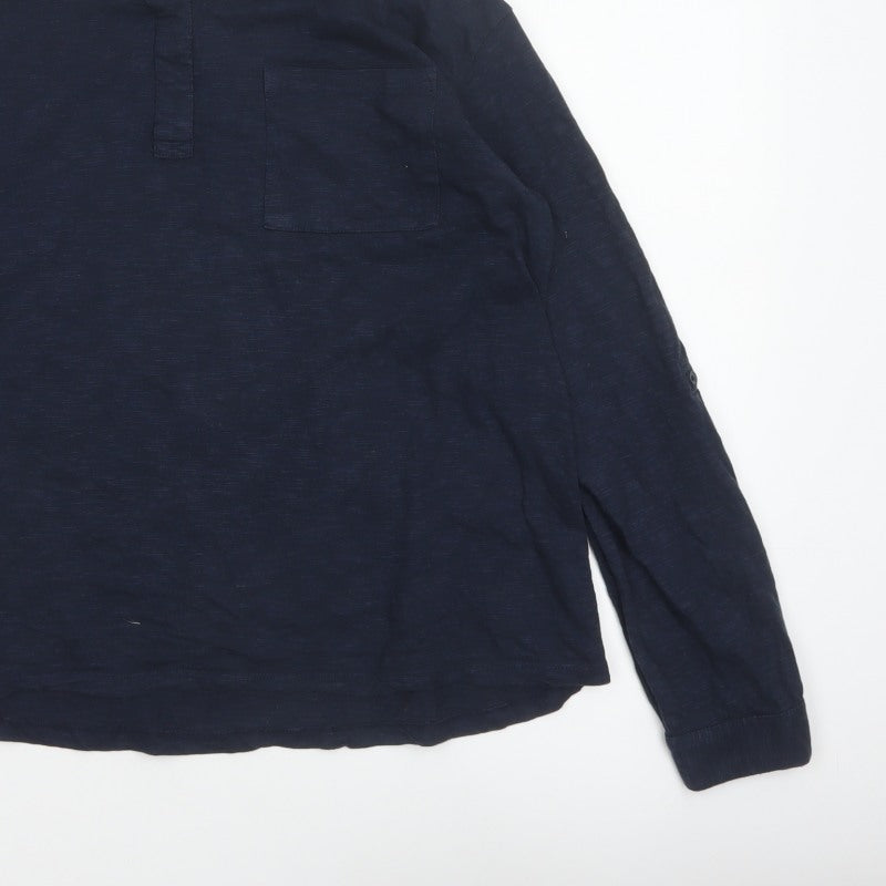 Fat Face Women Blue UK 14 Collared Long Sleeve Roll Tab Shirt