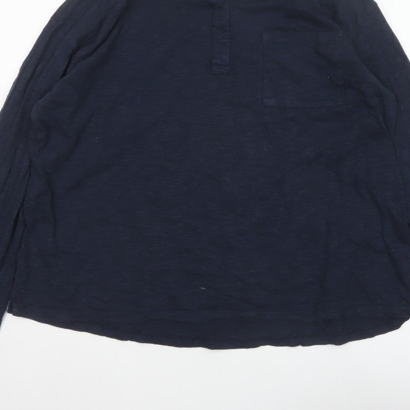 Fat Face Women Blue UK 14 Collared Long Sleeve Roll Tab Shirt