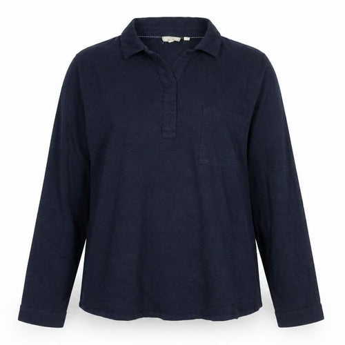 Fat Face Women Blue UK 14 Collared Long Sleeve Roll Tab Shirt