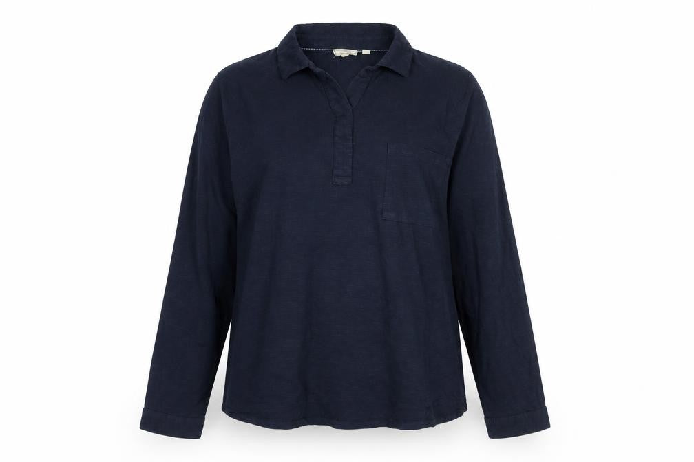 Fat Face Women Blue UK 14 Collared Long Sleeve Roll Tab Shirt