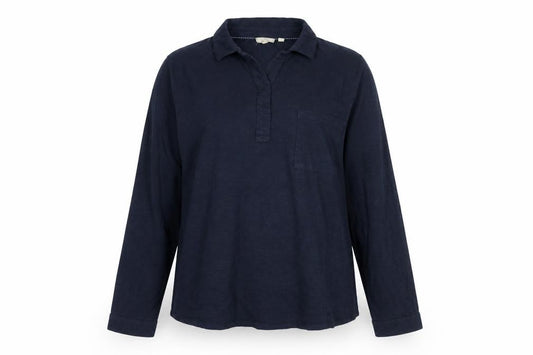 Fat Face Women Blue UK 14 Collared Long Sleeve Roll Tab Shirt