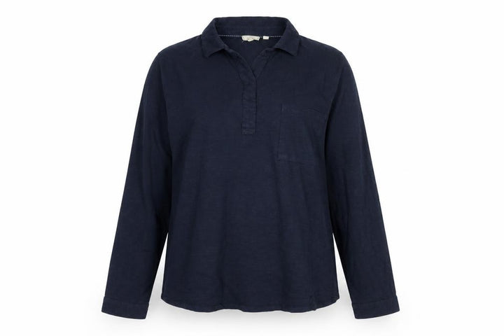 Fat Face Women Blue UK 14 Collared Long Sleeve Roll Tab Shirt