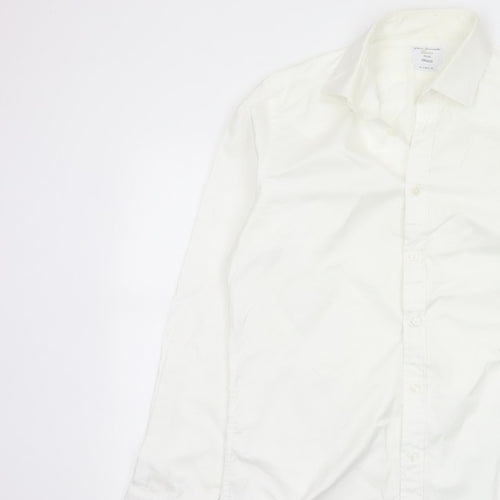Van Heusen Men’s Ivory Fitted 16 Point Collar French Cuff Dress Shirt
