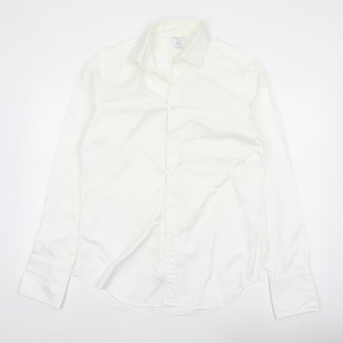 Van Heusen Men’s Ivory Fitted 16 Point Collar French Cuff Dress Shirt