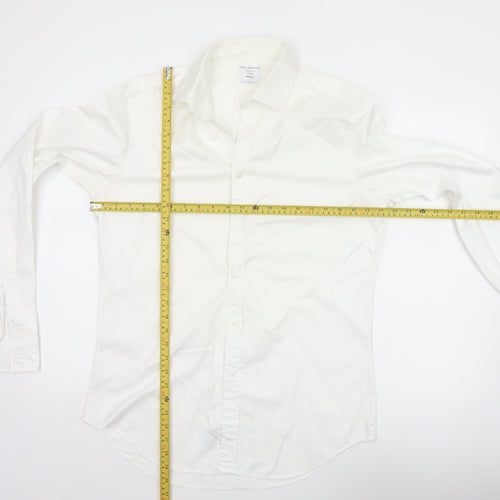 Van Heusen Men’s Ivory Fitted 16 Point Collar French Cuff Dress Shirt