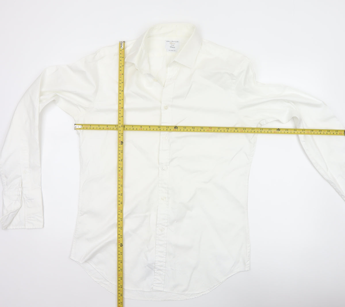 Van Heusen Men’s Ivory Fitted 16 Point Collar French Cuff Dress Shirt
