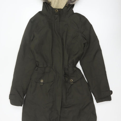 Craghoppers Women’s Black UK 10 Long Hooded Faux Fur Trim Parka Coat