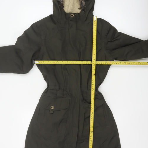 Craghoppers Women’s Black UK 10 Long Hooded Faux Fur Trim Parka Coat