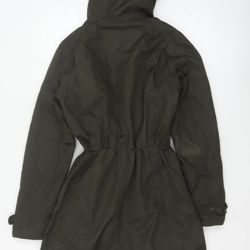 Craghoppers Women’s Black UK 10 Long Hooded Faux Fur Trim Parka Coat