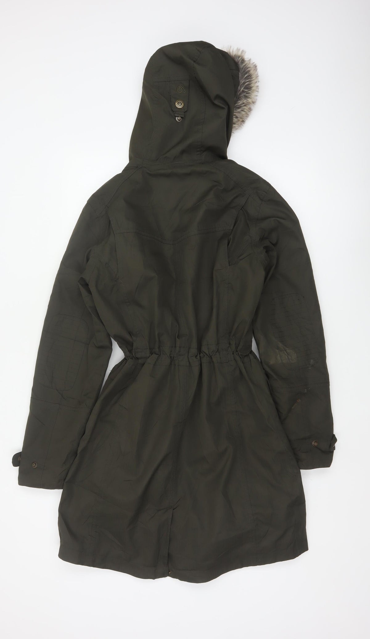Craghoppers Women’s Black UK 10 Long Hooded Faux Fur Trim Parka Coat