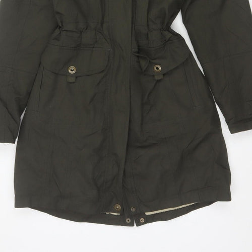 Craghoppers Women’s Black UK 10 Long Hooded Faux Fur Trim Parka Coat