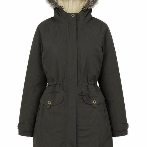 Craghoppers Women’s Black UK 10 Long Hooded Faux Fur Trim Parka Coat