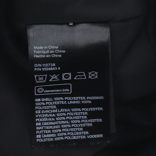 H&M Women’s Black M Cropped Padded Bomber Jacket Full Zip