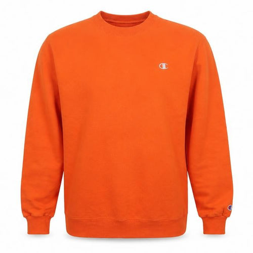 Champion Men Orange XL Crew Neck Pullover Sweatshirt Embroidered Logo
