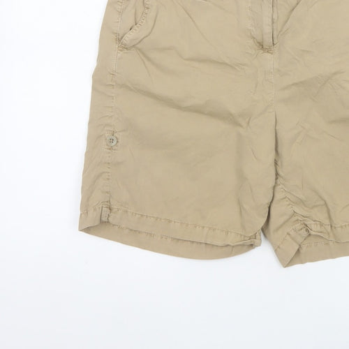 Marks & Spencer Women Beige UK 12 Cotton Chino Shorts Pockets