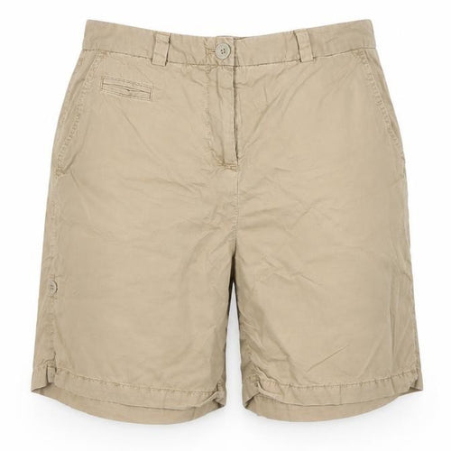 Marks & Spencer Women Beige UK 12 Cotton Chino Shorts Pockets