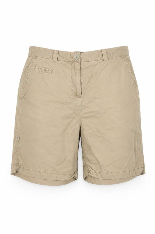 Marks & Spencer Women Beige UK 12 Cotton Chino Shorts Pockets