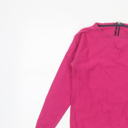 Joules Women’s Pink UK 6 Round Neck Knit Pullover Jumper Logo