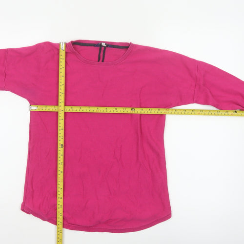 Joules Women’s Pink UK 6 Round Neck Knit Pullover Jumper Logo
