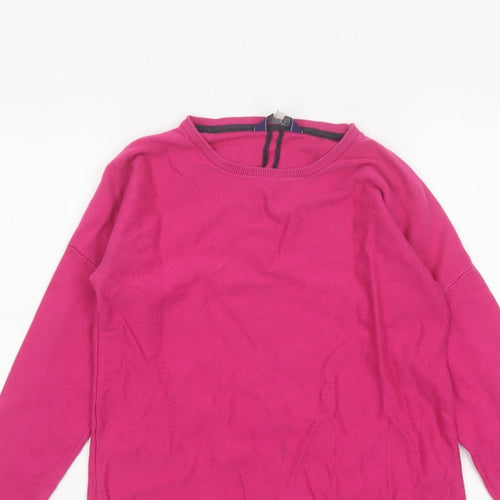 Joules Women’s Pink UK 6 Round Neck Knit Pullover Jumper Logo
