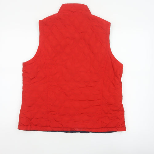 Dash Women Red UK 18 Quilted Padded Zip Waistcoat Gilet
