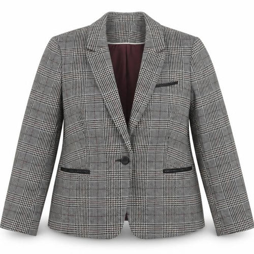 Tu Women’s Grey Check Blazer Size 18 Lined Single-Breasted Jacket