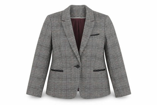 Tu Women’s Grey Check Blazer Size 18 Lined Single-Breasted Jacket
