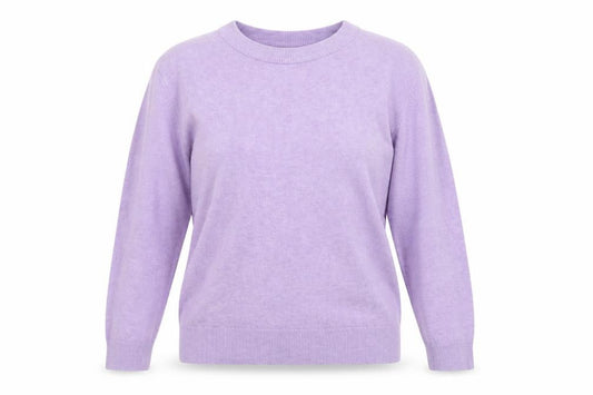 Marks and Spencer Women Purple L Crew Neck Knit Wool Blend Jumper