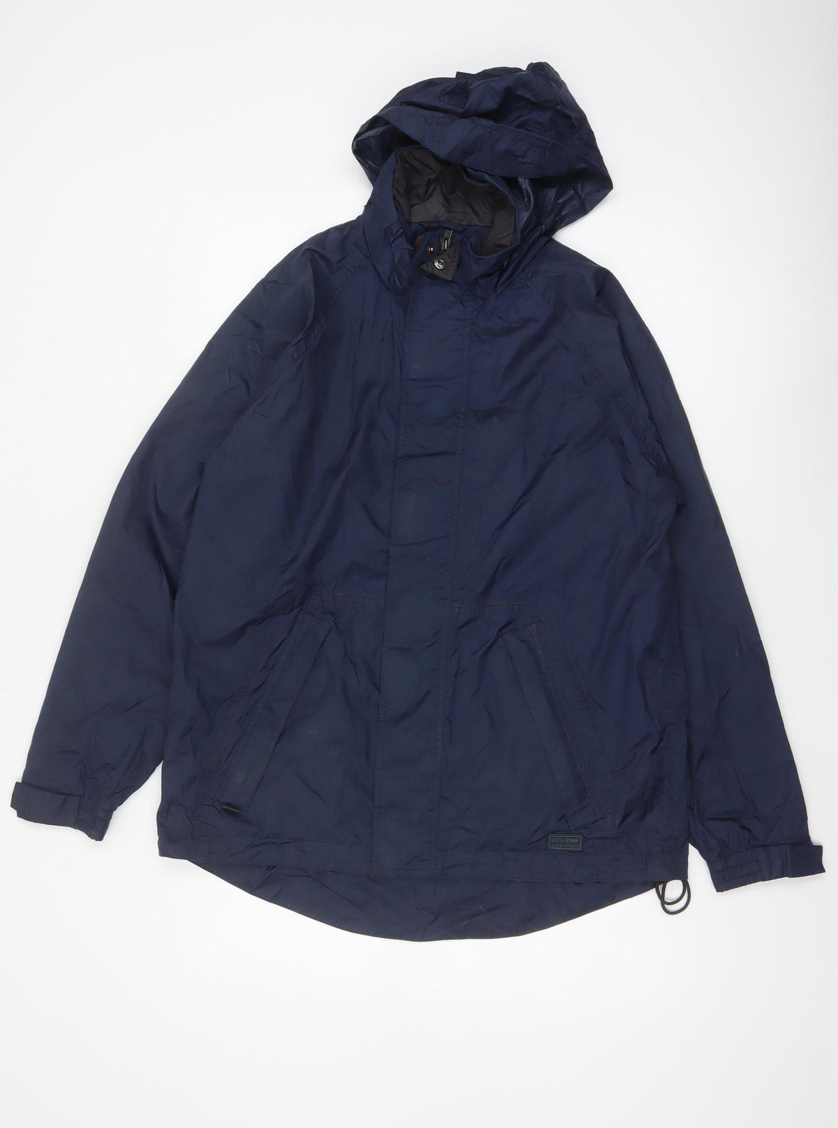 Wynnster Men's Blue Small Hooded Stowaway Waterproof Rain Jacket