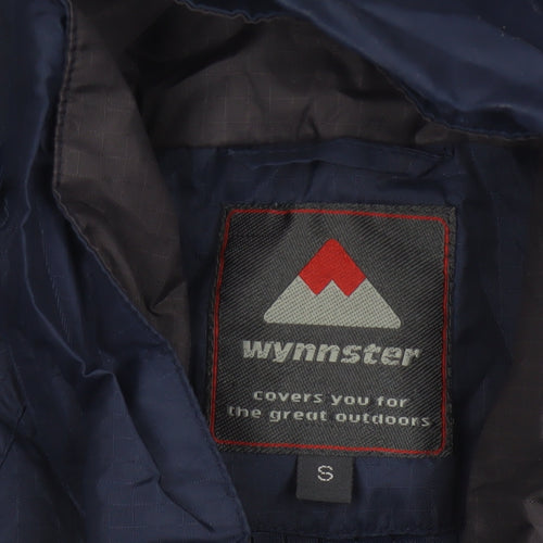 Wynnster Men's Blue Small Hooded Stowaway Waterproof Rain Jacket