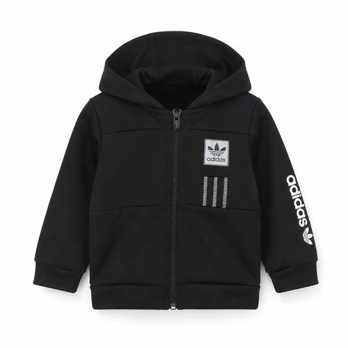 adidas Unisex Baby Black 9-12 Months Hooded Full Zip Track Jacket