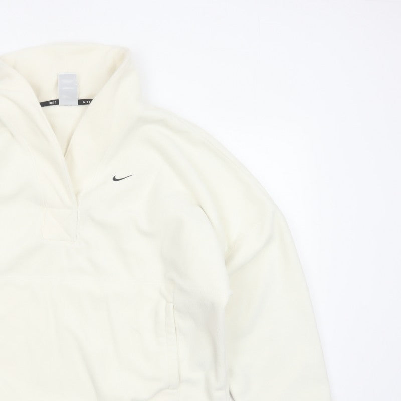 Nike Women’s Ivory S Therma-FIT 1/4 Zip Fleece Sweatshirt Pockets
