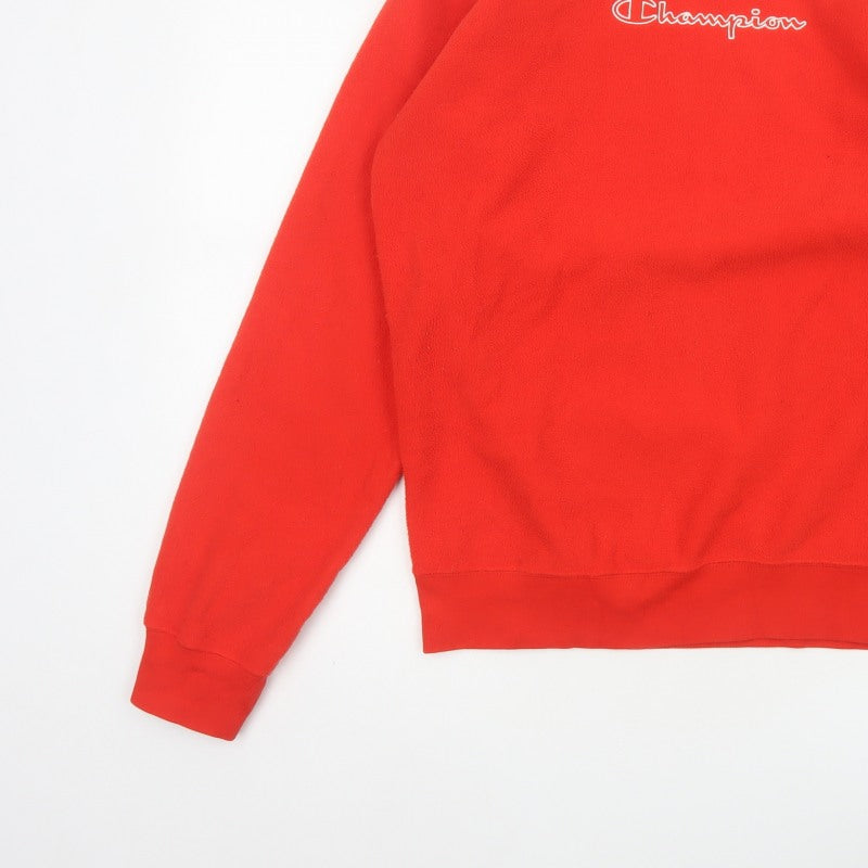 Champion Men's Red M Fleece Crew Neck Pullover Sweatshirt Logo