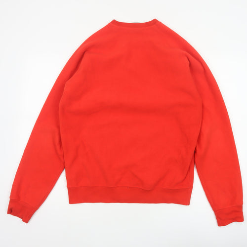 Champion Men's Red M Fleece Crew Neck Pullover Sweatshirt Logo
