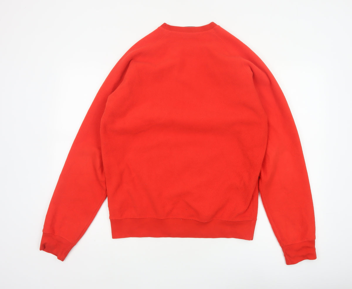 Champion Men's Red M Fleece Crew Neck Pullover Sweatshirt Logo